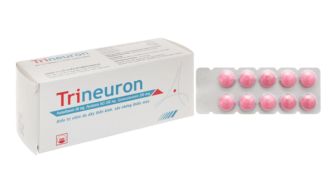 Trineuron trị bệnh do thiếu vitamin nhóm B (5 vỉ x 10 viên) - 