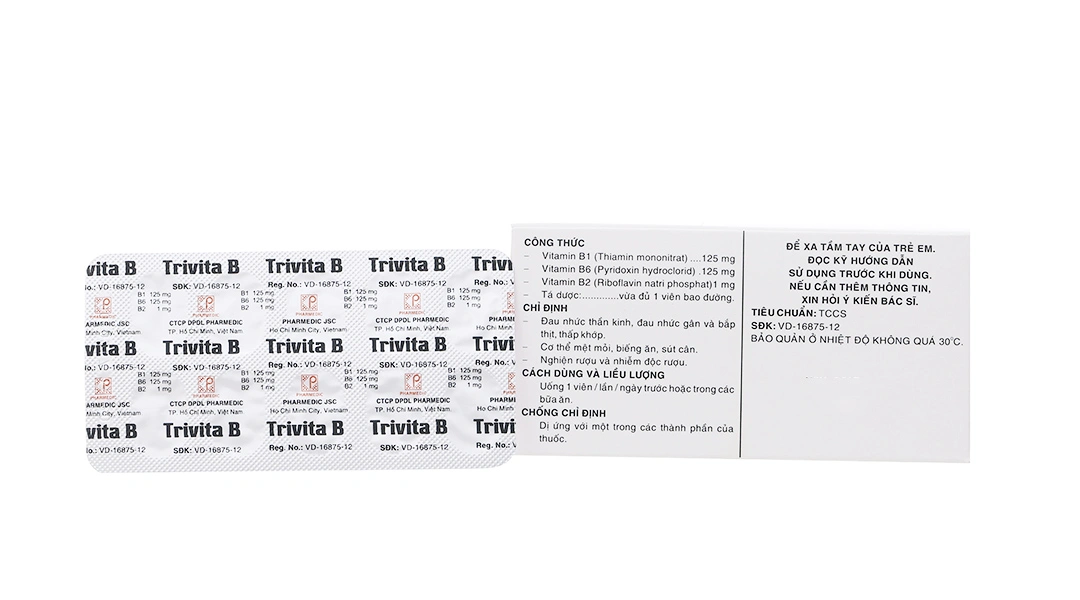 Trivita B trị đau nhức thần kinh, đau gân khớp, mệt mỏi (10 vỉ x 10 viên) - 1