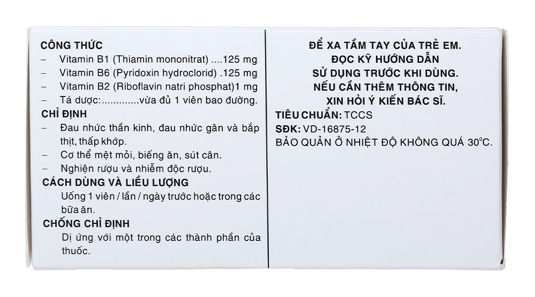 Trivita B trị đau nhức thần kinh, đau gân khớp, mệt mỏi (10 vỉ x 10 viên) - 3
