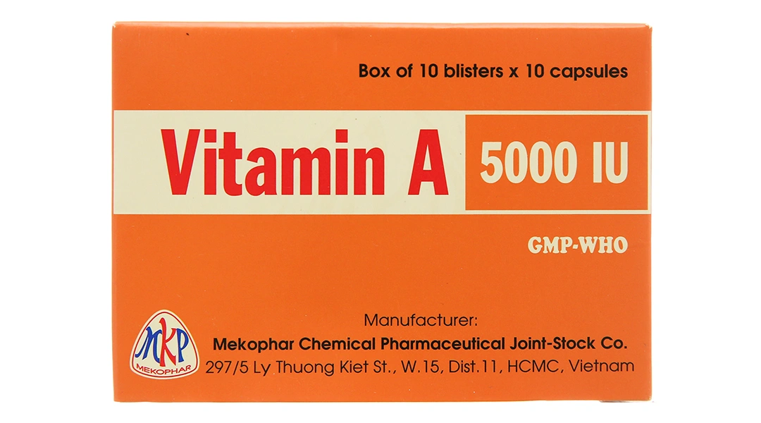 Vitamin A 5000IU phòng và trị các triệu chứng thiếu vitamin A (10 vỉ x 10 viên) - 1