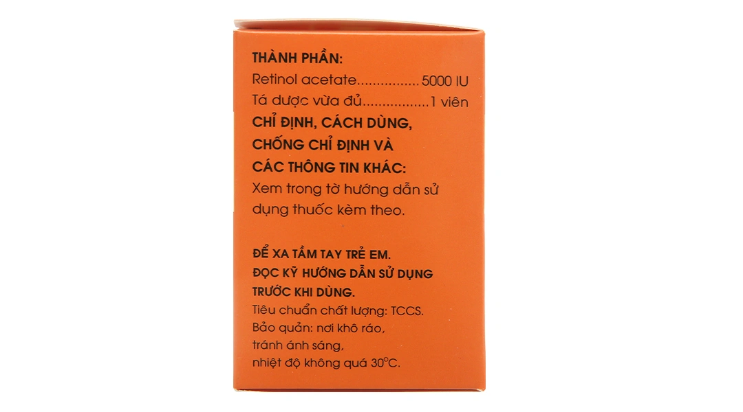 Vitamin A 5000IU phòng và trị các triệu chứng thiếu vitamin A (10 vỉ x 10 viên) - 3