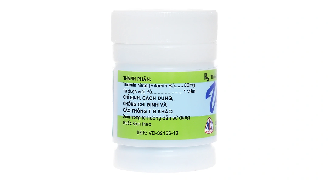 Vitamin B1 Mekophar 50mg trị viêm dây thần kinh, tê phù lọ 100 viên - 1