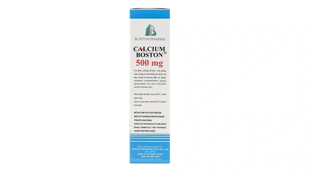 Viên nén sủi bọt Calcium Boston 500mg trị loãng xương, nhuyễn xương tuýp 20 viên - 3