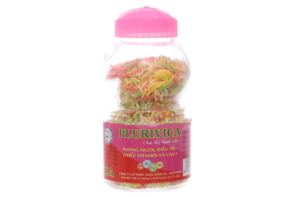 Thuốc cốm Plurivica bổ sung vitamin và canxi cho bé hũ 80g - 