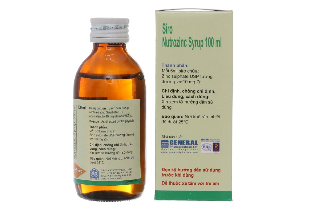 Siro Nutrozinc 10mg/5ml bổ sung kẽm, tăng đề kháng chai 100ml - 1