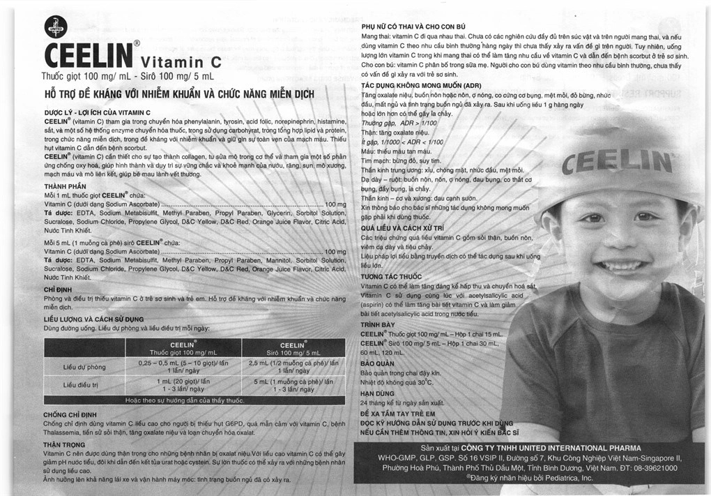 Siro Ceelin 100mg/5ml phòng, trị thiếu vitamin C ở trẻ nhỏ chai 60ml - 11