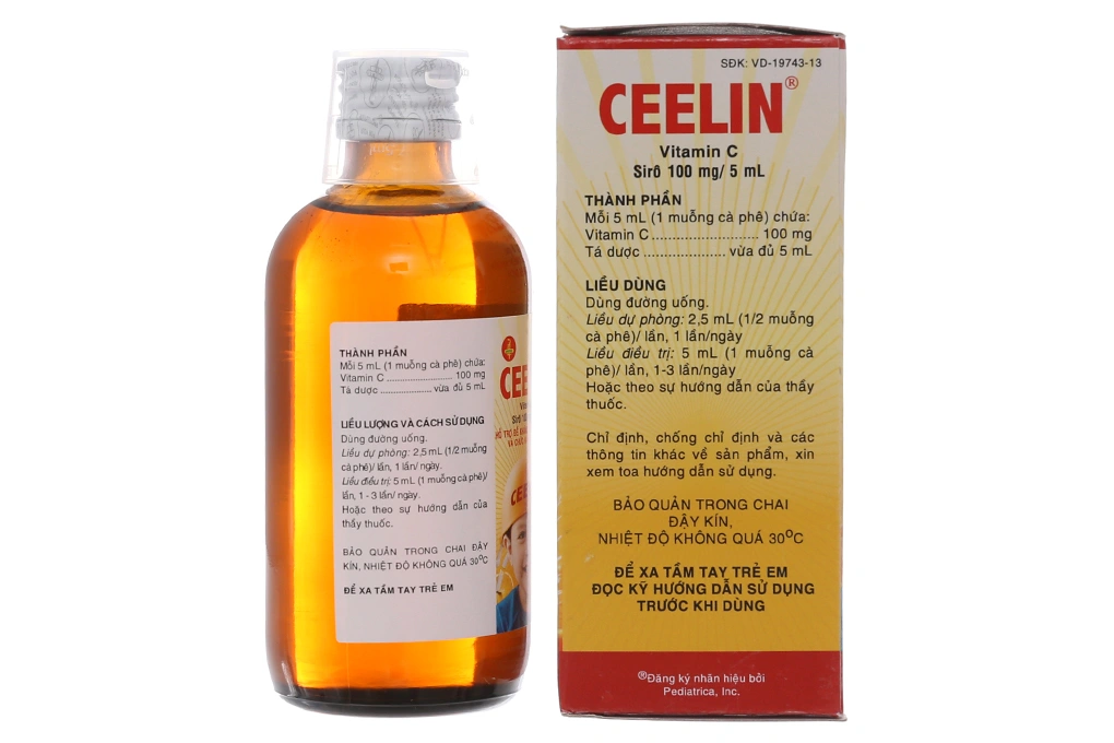 Siro Ceelin 100mg/5ml phòng, trị thiếu vitamin C ở trẻ nhỏ chai 60ml - 9