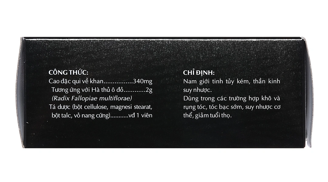 Viên Hà Thủ Ô Extracap trị suy nhược, tóc bạc sớm (5 vỉ x 10 viên) - 1