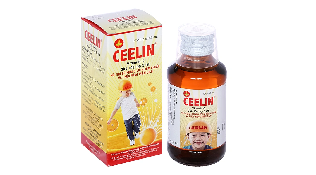 Siro Ceelin 100mg/5ml phòng, trị thiếu vitamin C ở trẻ nhỏ chai 60ml - 