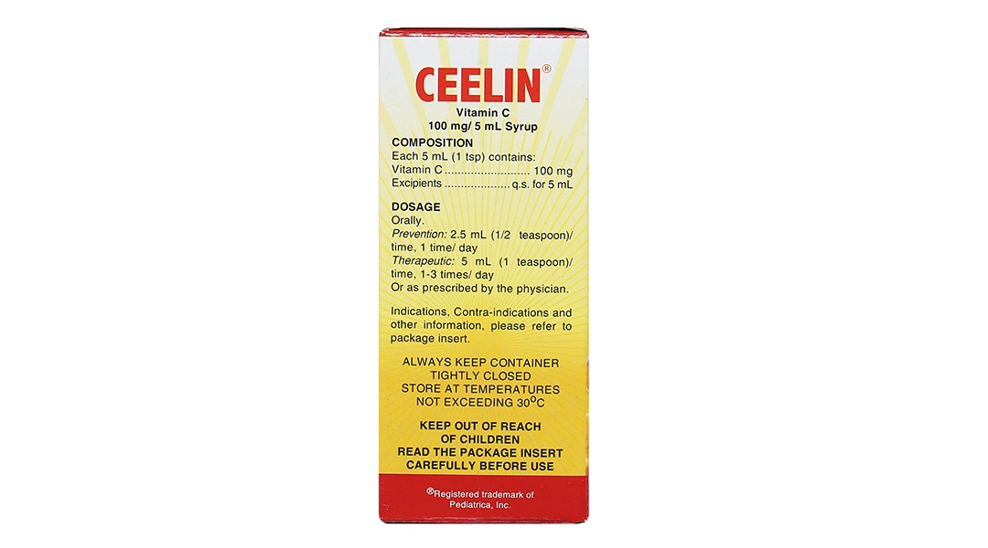 Siro Ceelin 100mg/5ml phòng, trị thiếu vitamin C ở trẻ nhỏ chai 60ml - 3