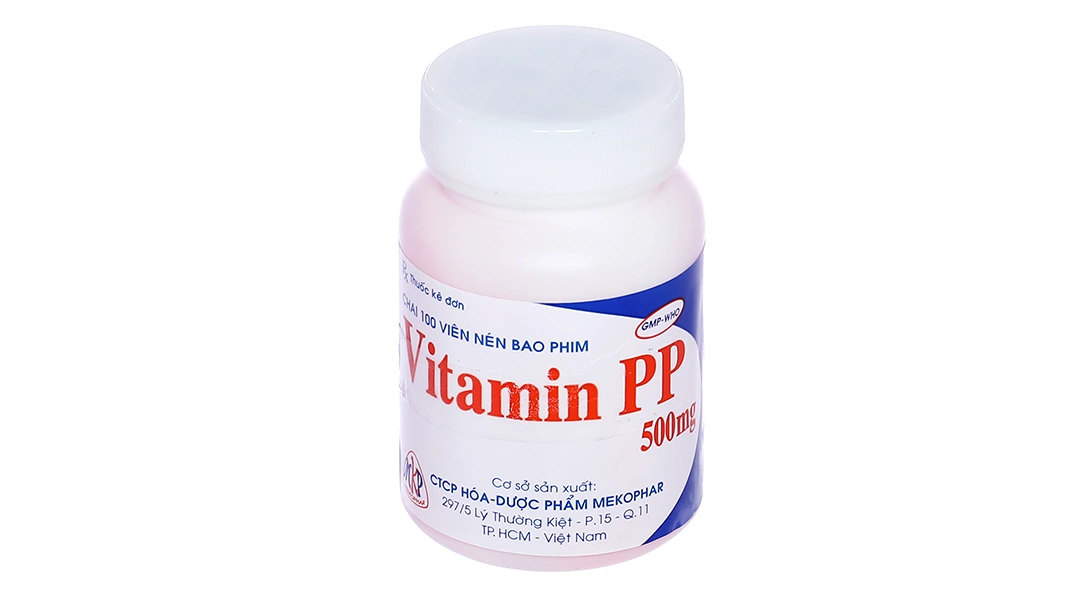 Vitamin PP Mekophar 500mg trị thiếu nicotinamide lọ 100 viên - 