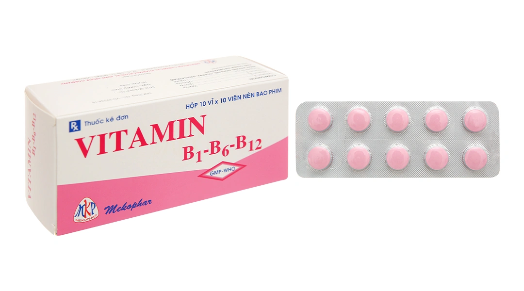 Vitamin B1-B6-B12 Mekophar trị rối loạn thần kinh, đau nhức (10 vỉ x 10 viên) - 