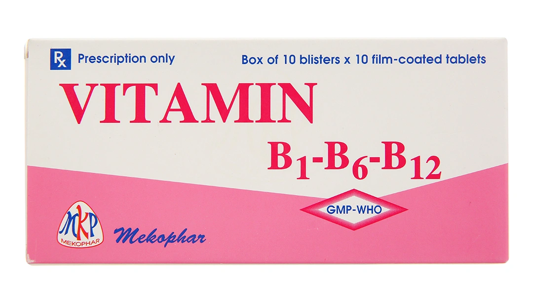 Vitamin B1-B6-B12 Mekophar trị rối loạn thần kinh, đau nhức (10 vỉ x 10 viên) - 1