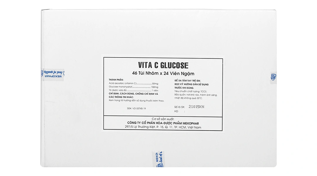 Vita C Glucose bổ sung vitamin C, tăng đề kháng (46 túi x 24 viên) - 1