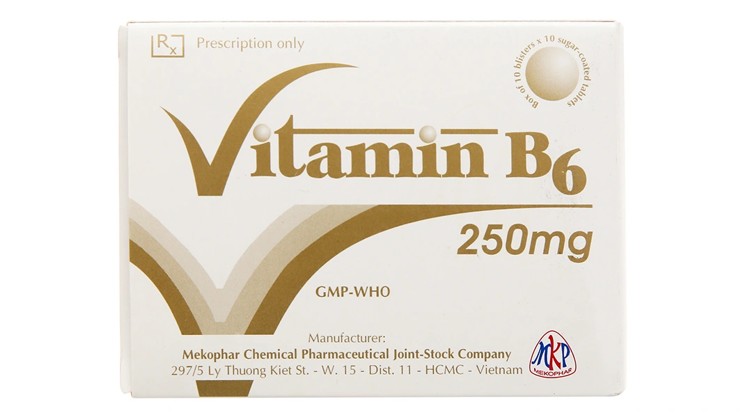 Vitamin B6 Mekophar 250mg trị thiếu máu, ngừa co giật (10 vỉ x 10 viên) - 1