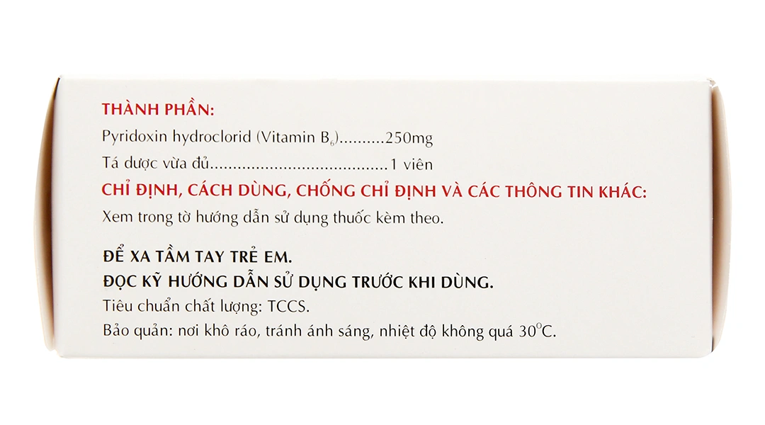 Vitamin B6 Mekophar 250mg trị thiếu máu, ngừa co giật (10 vỉ x 10 viên) - 2