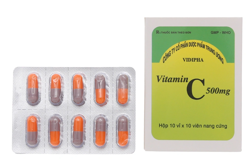 Vitamin C Vidipha 500mg trị bệnh do thiếu vitamin C (10 vỉ x 10 viên) - 