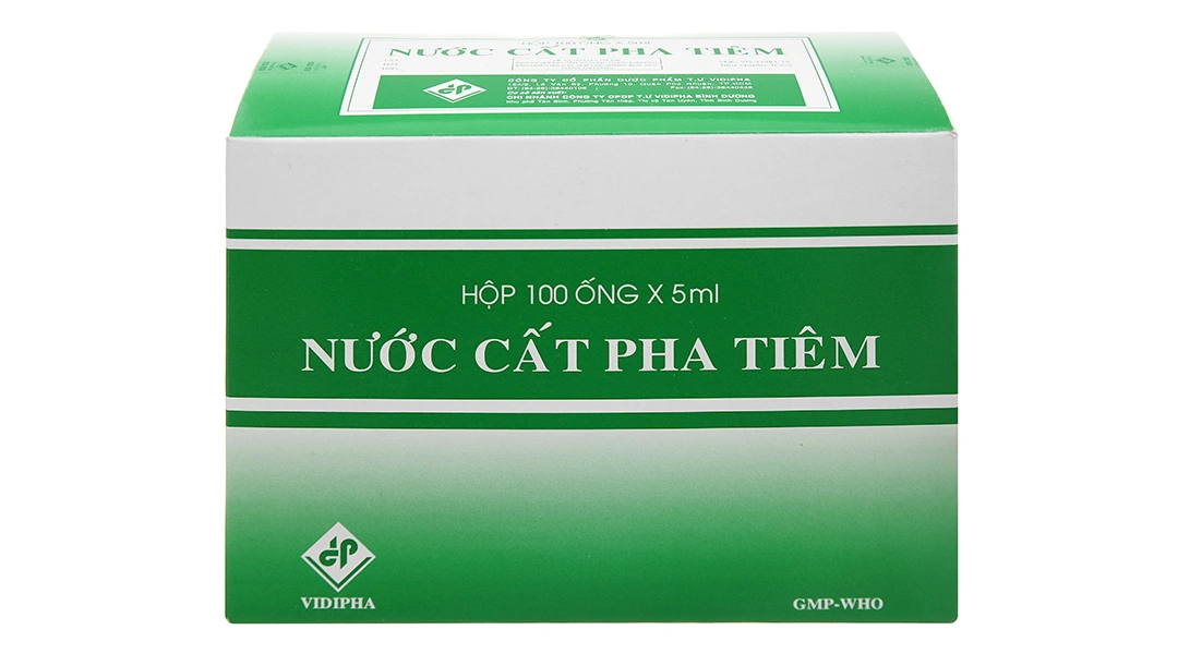 Nước cất pha tiêm Vidipha hòa tan thuốc tiêm bột (100 ống x 5ml) - 1