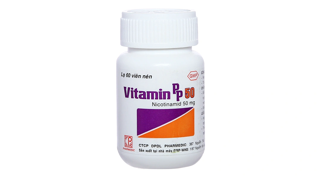 Vitamin PP 50 Pharmedic ngăn ngừa thiếu nicotinamide lọ 60 viên - 