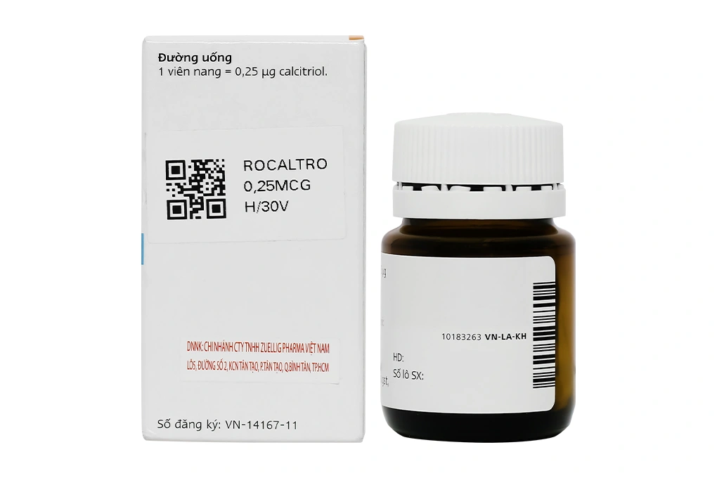 Rocaltrol 0.25mcg trị loãng xương lọ 30 viên - 