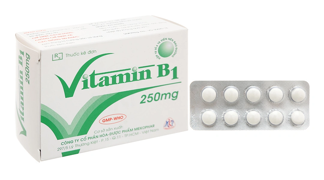 Vitamin B1 Mekophar 250mg trị các bệnh thiếu vitamin B1 (10 vỉ x 10 viên) - 