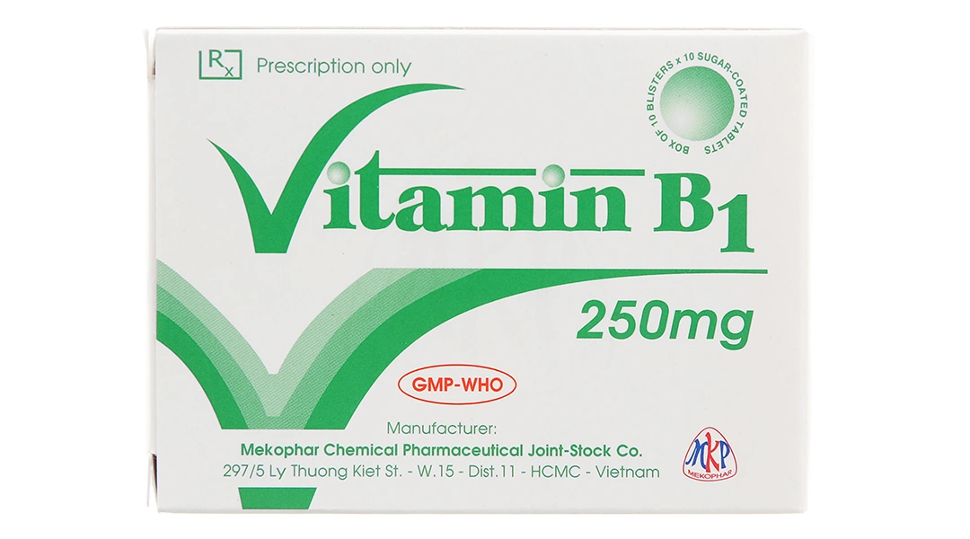 Vitamin B1 Mekophar 250mg trị các bệnh thiếu vitamin B1 (10 vỉ x 10 viên) - 1