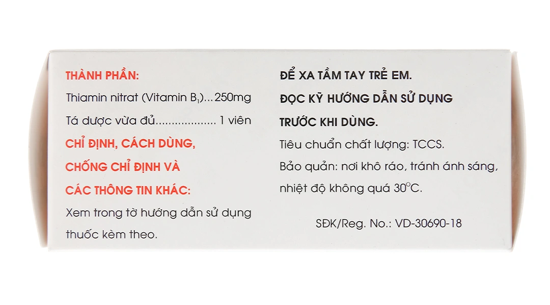 Vitamin B1 Mekophar 250mg trị các bệnh thiếu vitamin B1 (10 vỉ x 10 viên) - 2