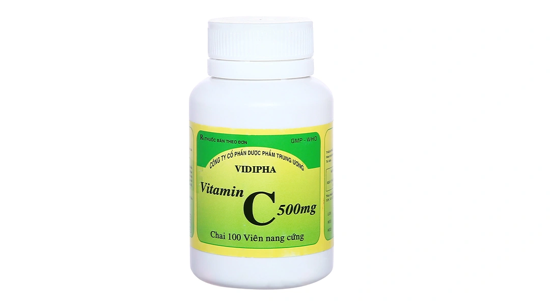 Vitamin C Vidipha 500mg trị thiếu vitamin C, tăng đào thải sắt lọ 100 viên - 