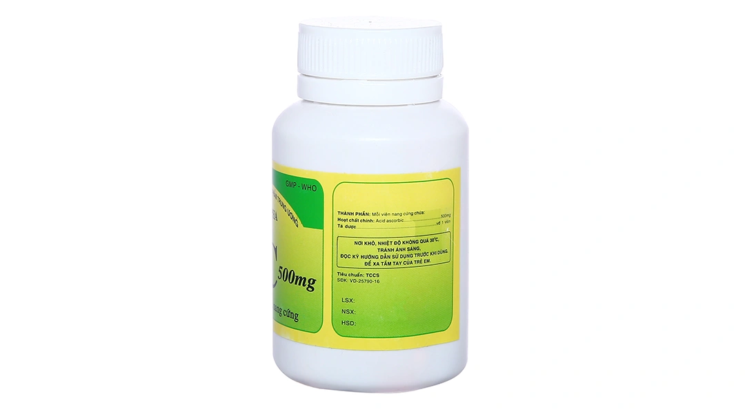 Vitamin C Vidipha 500mg trị thiếu vitamin C, tăng đào thải sắt lọ 100 viên - 1