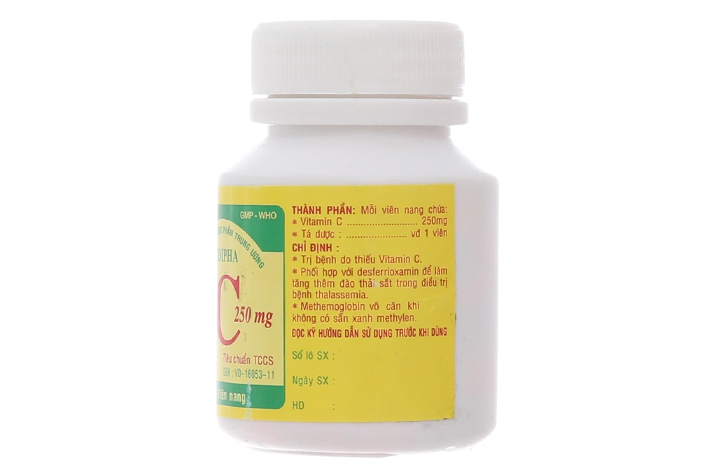 Vitamin C Vidipha 250mg phòng và trị thiếu vitamin C lọ 100 viên - 1
