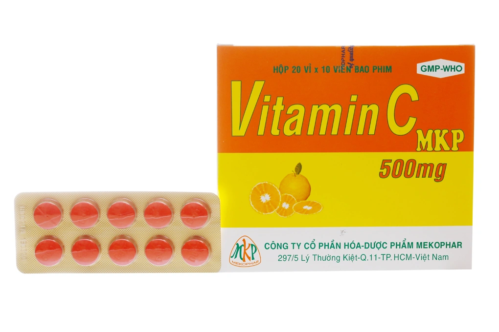 Vitamin C MKP 500mg trị thiếu vitamin C (20 vỉ x 10 viên) - 