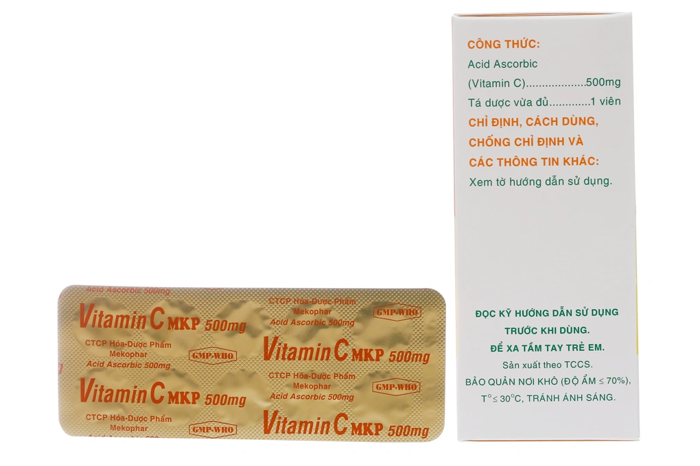 Vitamin C MKP 500mg trị thiếu vitamin C (20 vỉ x 10 viên) - 1