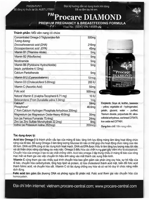 PM Procare Diamond bổ sung vitamin, khoáng chất cho phụ nữ mang thai lọ 30 viên - 4