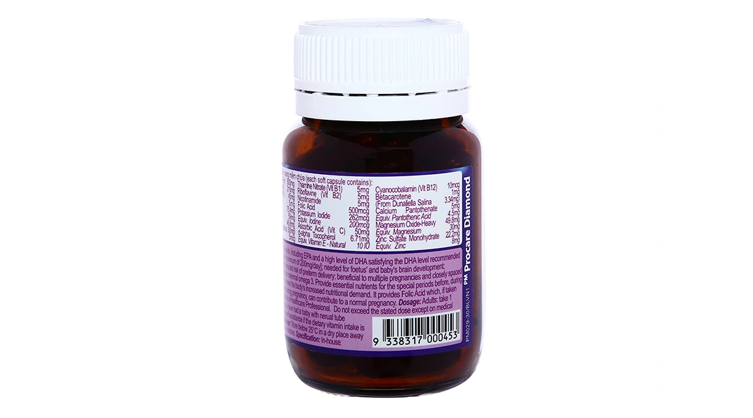 PM Procare Diamond bổ sung vitamin, khoáng chất cho phụ nữ mang thai lọ 30 viên - 3