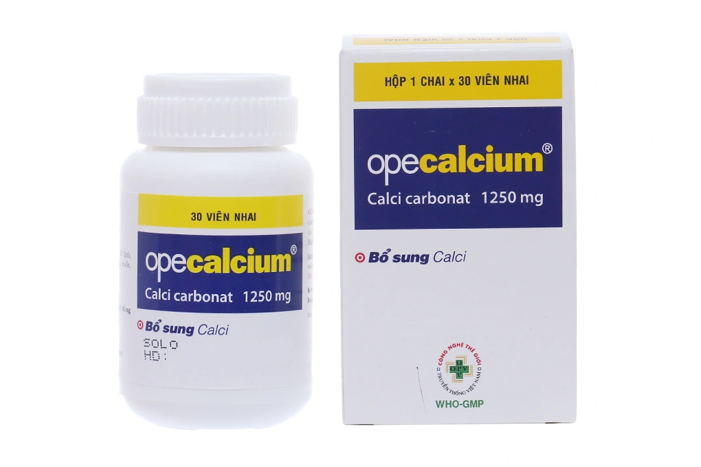 Opecalcium 1250mg bổ sung canxi, trị loãng xương lọ 30 viên - 1