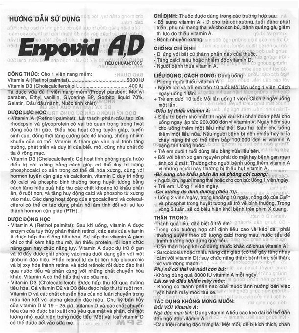 Enpovid A,D trị còi xương, nhuyễn xương (10 vỉ x 10 viên) - 4