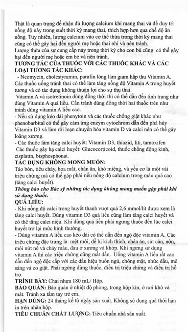 Hỗn dịch uống AllhiCal trị thiếu Canxi và Vitamin A, D chai 180ml - 6