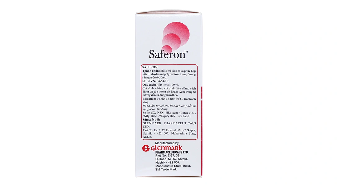 Siro Saferon 50mg/5ml trị thiếu máu, thiếu sắt chai 100ml - 2