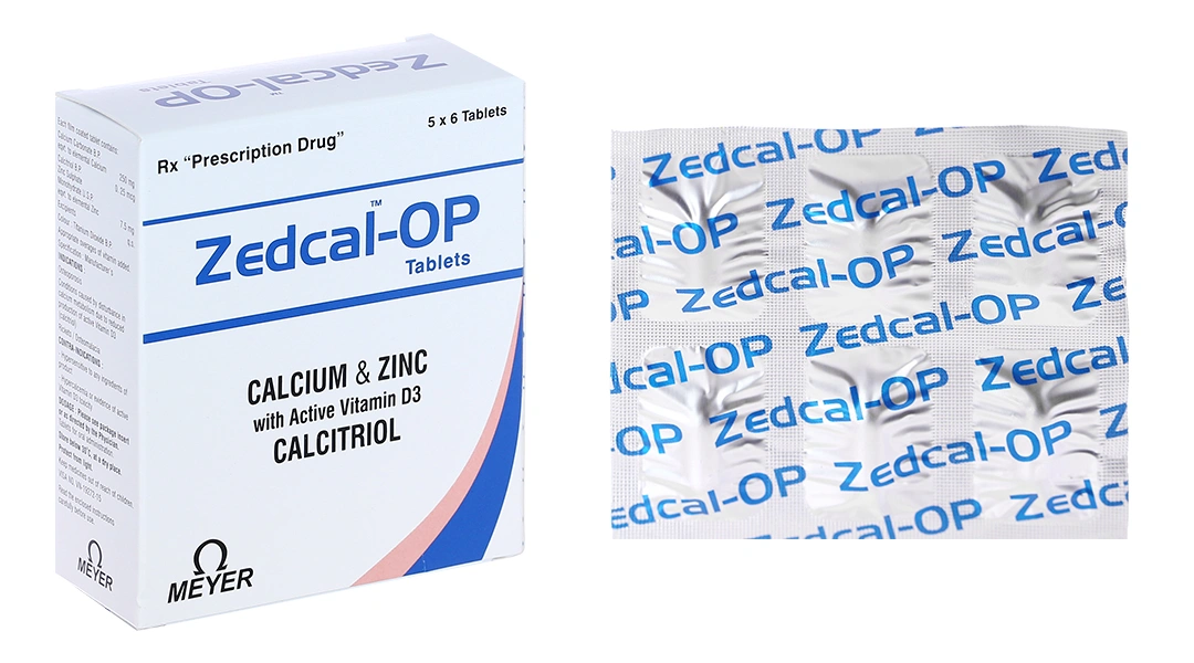 Zedcal-OP Tablets trị loãng xương, nhuyễn xương (5 vỉ x 6 viên) - 
