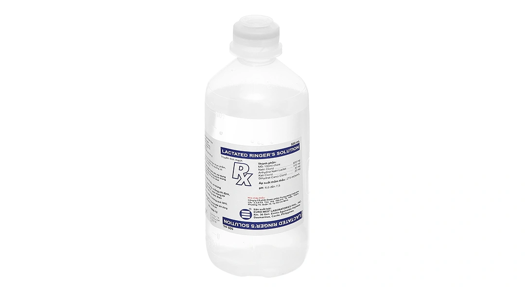 Dịch truyền Lactated Ringer's Solution Euro-Med bù nước, điện giải chai 500ml - 
