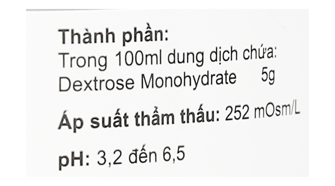 Dịch truyền 5% Dextrose In Water bổ sung nước và năng lượng chai 500ml - 2
