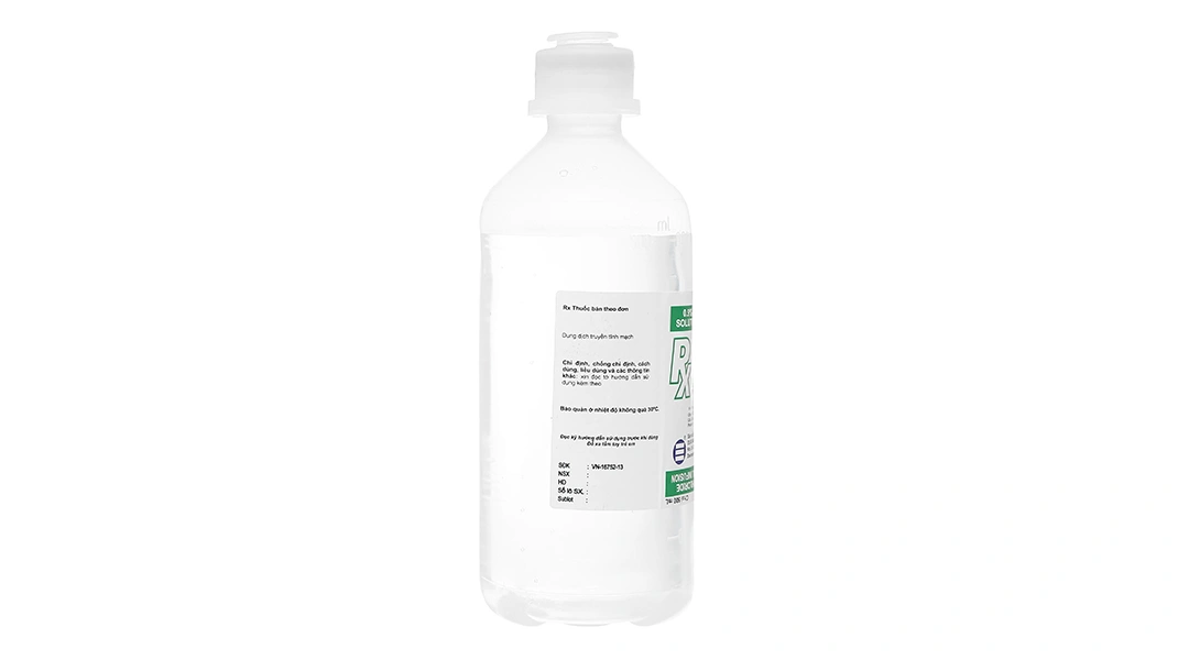Dịch truyền 0.9% Sodium Chloride Solution Euro-Med bổ sung muối, nước chai 500ml - 1