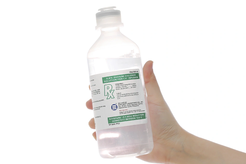 Dịch truyền 0.9% Sodium Chloride Solution Euro-Med bổ sung muối, nước chai 500ml - 4