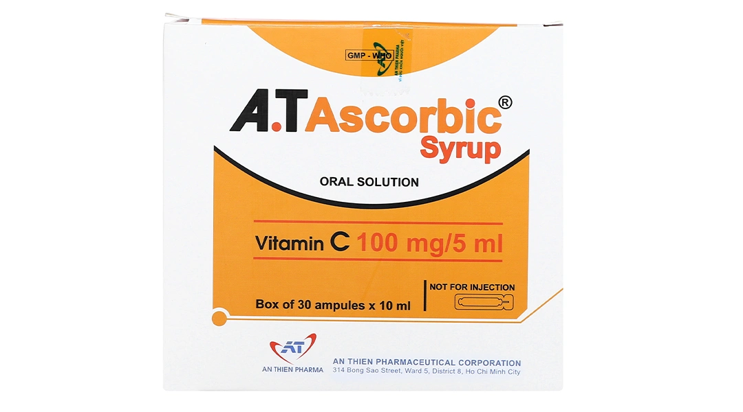 Dung dịch uống A.TAscorbic Syrup 100mg/5ml bổ sung vitamin C (30 ống x 10ml) - 1