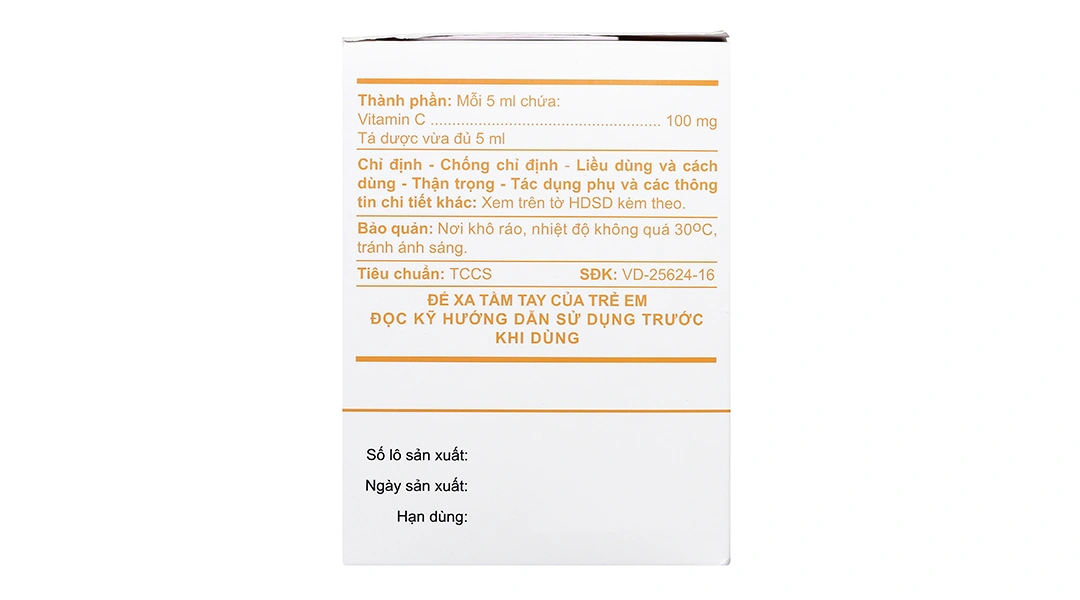 Dung dịch uống A.TAscorbic Syrup 100mg/5ml bổ sung vitamin C (30 ống x 10ml) - 2
