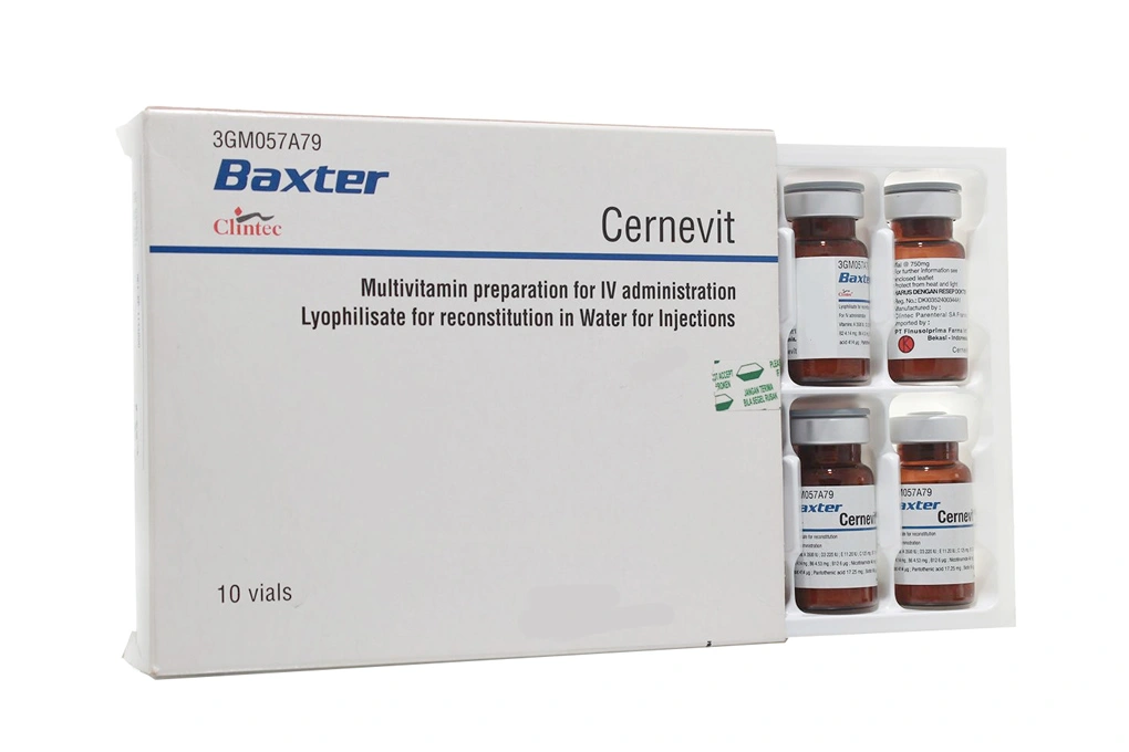 Bột pha dịch tiêm truyền tĩnh mạch Cernevit bổ sung vitamin hộp 10 lọ - 