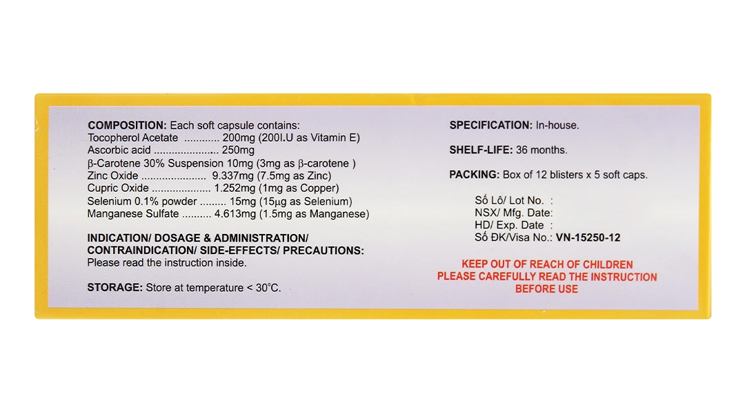 Maecran bổ sung vitamin và khoáng chất (12 vỉ x 5 viên) - 3