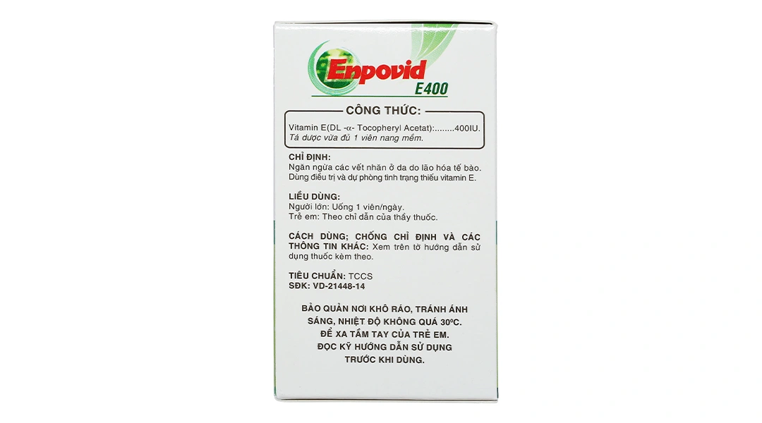 Enpovid E400 bổ sung vitamin E, ngừa lão hóa (10 vỉ x 10 viên) - 2