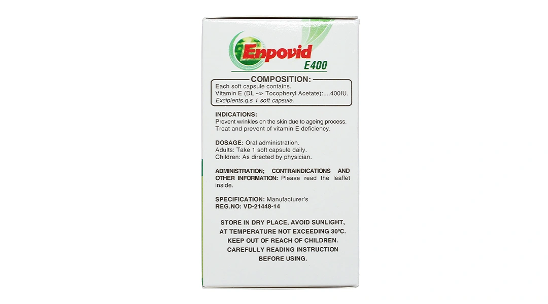 Enpovid E400 bổ sung vitamin E, ngừa lão hóa (10 vỉ x 10 viên) - 3