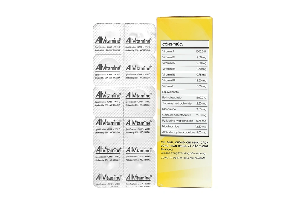 Allvitamine bổ sung vitamin (6 vỉ x 10 viên) - 1
